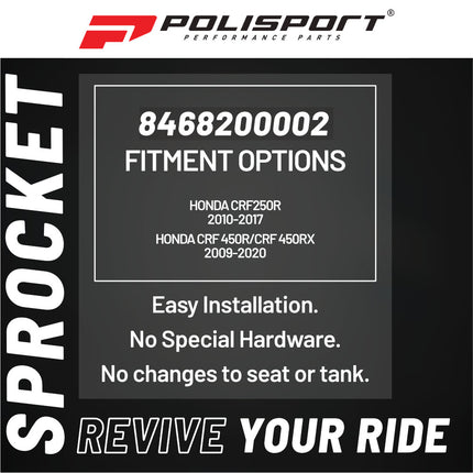 Polisport Front Sprocket Protector Guard Durable Impact Shield for Honda CRF250R (2010-17) CRF 450R/CRF 450RX (2009-20) Mud-Resistant (Red)