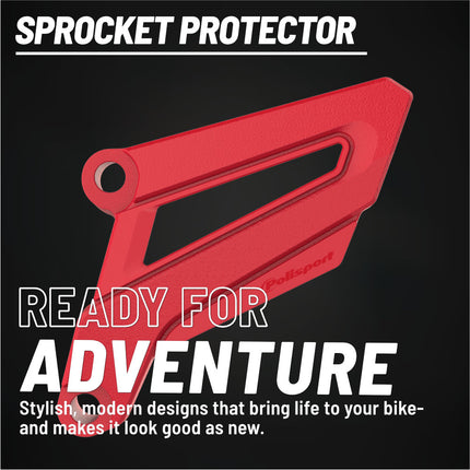Polisport Front Sprocket Protector Guard Durable Impact Shield for Honda CRF250R (2010-17) CRF 450R/CRF 450RX (2009-20) Mud-Resistant (Red)