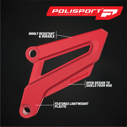 Polisport Front Sprocket Protector Guard Durable Impact Shield for Honda CRF250R (2010-17) CRF 450R/CRF 450RX (2009-20) Mud-Resistant (Red)