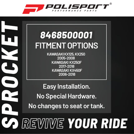 Polisport Front Sprocket Protector Guard Durable Impact Shield for Kawasaki KX125 (2005-08) KX250 (2005-08) KX250F (2017-18) KX450F (2006-18) Mud-Resistant (Black)