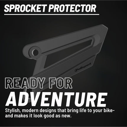 Polisport Front Sprocket Protector Guard Durable Impact Shield for Kawasaki KX125 (2005-08) KX250 (2005-08) KX250F (2017-18) KX450F (2006-18) Mud-Resistant (Black)