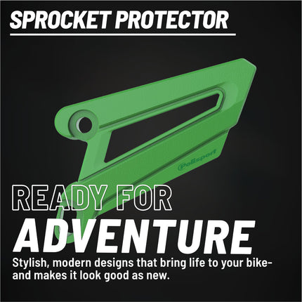 Polisport Front Sprocket Protector Guard Durable Impact Shield for Kawasaki KX125 (2005-08) KX250 (2005-08) KX250F (2017-18) KX450F (2006-18) Mud-Resistant (Green)
