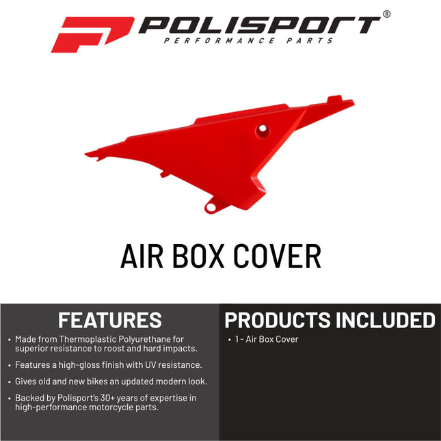 Polisport  Airbox Cover, Red - OEM Replica Side Panels in Durable Gloss Polypropylene for Beta RR 2T/4T (2013-2017) - Motocross/Enduro Dirt Bike Parts for Enhanced Protection and Factory Fit