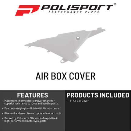 Polisport  Airbox Cover, White - OEM Replica Side Panels in Durable Gloss Polypropylene for Beta RR 2T/4T (2013-2017) - Motocross/Enduro Dirt Bike Parts for Enhanced Protection and Factory Fit