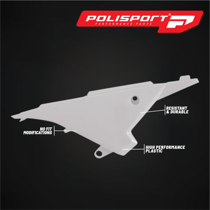 Polisport  Airbox Cover, White - OEM Replica Side Panels in Durable Gloss Polypropylene for Beta RR 2T/4T (2013-2017) - Motocross/Enduro Dirt Bike Parts for Enhanced Protection and Factory Fit