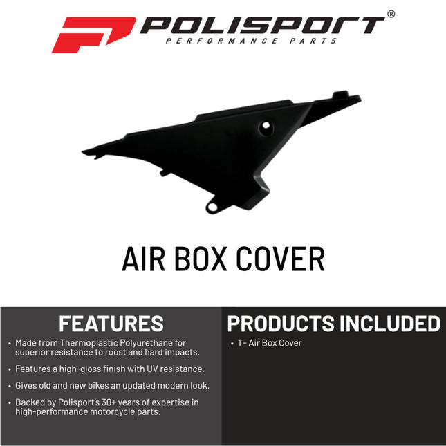 Polisport  Airbox Cover, Black - OEM Replica Side Panels in Durable Gloss Polypropylene for Beta RR 2T/4T (2013-2017) - Motocross/Enduro Dirt Bike Parts for Enhanced Protection and Factory Fit