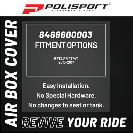 Polisport  Airbox Cover, Black - OEM Replica Side Panels in Durable Gloss Polypropylene for Beta RR 2T/4T (2013-2017) - Motocross/Enduro Dirt Bike Parts for Enhanced Protection and Factory Fit