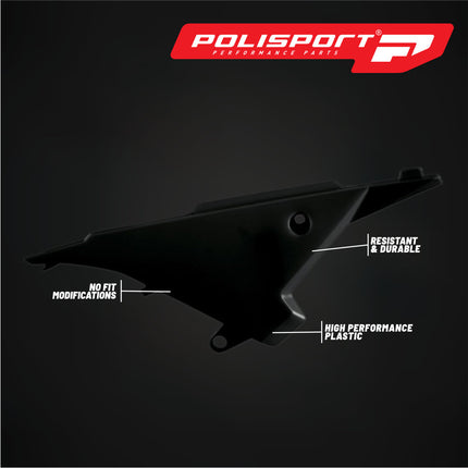 Polisport  Airbox Cover, Black - OEM Replica Side Panels in Durable Gloss Polypropylene for Beta RR 2T/4T (2013-2017) - Motocross/Enduro Dirt Bike Parts for Enhanced Protection and Factory Fit