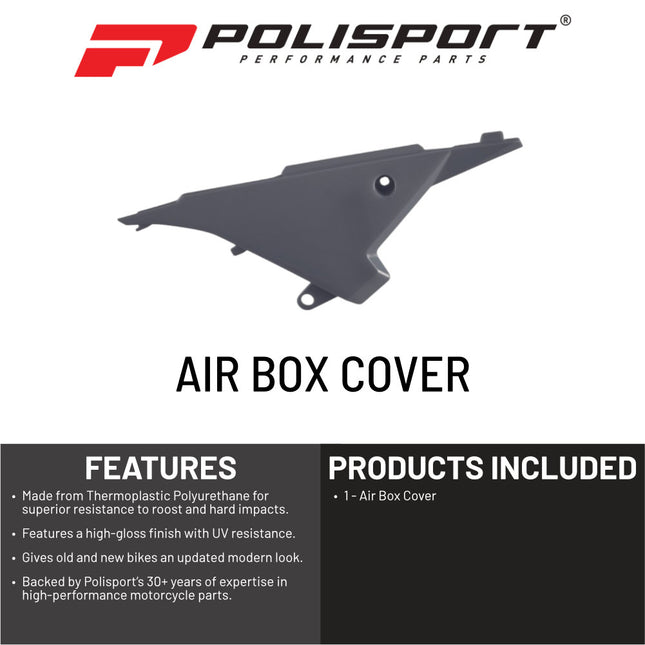 Polisport  Airbox Cover, Nardo Grey - OEM Replica Side Panels in Durable Gloss Polypropylene for Beta RR 2T/4T (2013-2017) - Motocross/Enduro Dirt Bike Parts for Enhanced Protection and Factory Fit