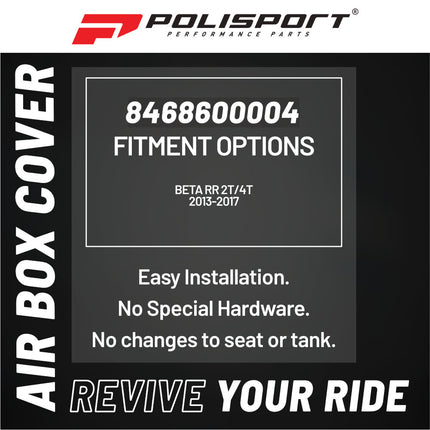 Polisport  Airbox Cover, Nardo Grey - OEM Replica Side Panels in Durable Gloss Polypropylene for Beta RR 2T/4T (2013-2017) - Motocross/Enduro Dirt Bike Parts for Enhanced Protection and Factory Fit