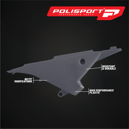 Polisport  Airbox Cover, Nardo Grey - OEM Replica Side Panels in Durable Gloss Polypropylene for Beta RR 2T/4T (2013-2017) - Motocross/Enduro Dirt Bike Parts for Enhanced Protection and Factory Fit