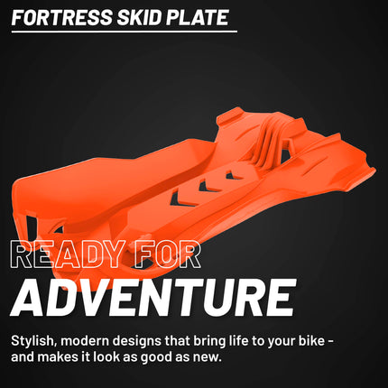 Polisport Motocross Motorcycles (MX) Fortress Skid Plate for KTM 250 SX/250 EXC/300 EXC (2006-16) Dirt Bikes – OEM Quality, Durable, Flexible & Perfect Fit – Orange