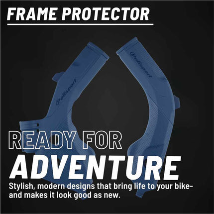 Polisport Motocross (MX) Motorcycle Frame Protector for Husqvarna FE/TE 50/250/300/350/450 (2020-2023) Dirt Bikes- OEM Quality for Superior Fit & Durable Protection, Easy Installation - Blue