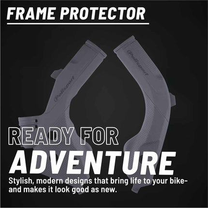 Polisport Motocross (MX) Motorcycle Frame Protector for GasGas EC/EX/MC & Husqvarna TC/TE/TX/FC/FE/FX (19-23) Dirt Bikes- OEM Quality for Superior Fit & Durable Protection, Easy Installation - Gry