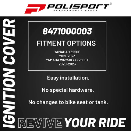 Polisport Motocross Motorcycles (MX) Ignition Covers Protector Kit for Yamaha YZ250F (2019-2023), WR250F/YZ250FX (2020-2023) Dirt Bikes - Impact-Resistant PA6 Polyamide, Easy OEM Installation - Blue