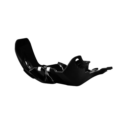 Polisport Motocross Motorcycles (MX) Fortress Skid Plate for Husqvarna TE/TC 250/300 (2017-2017) & KTM EXC/SX 250/300 (2017-2019) Dirt Bikes - OEM Quality, Flexible, Durable & Perfect Fit - Black