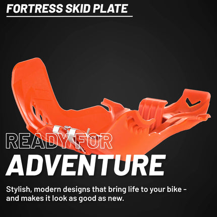 Polisport Motocross Motorcycles (MX) Fortress Skid Plate for KTM SX 250 (2017-2018) & Husqvarna TE/TC 250/300 (2017-2019) Dirt Bikes - OEM Quality, Flexible, Durable & Perfect Fit - Orange