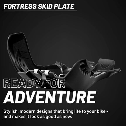 Polisport Motocross Motorcycles (MX) Fortress Skid Plate for KTM SX 250 (2019-2022) & Husqvarna TE/TC 250/300 (2019-2022) Dirt Bikes - OEM Quality, Flexible, Durable & Perfect Fit - Black