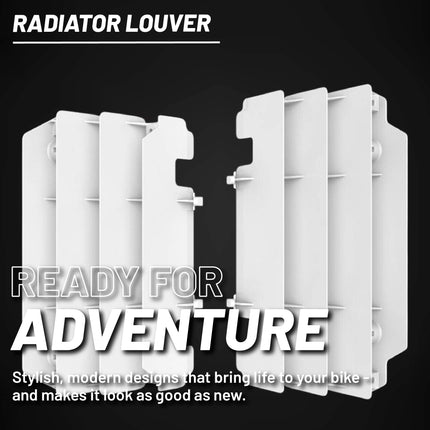 Polisport Radiator Louvers - White Panels for Kawaski KX250 (1997-2004) KX125 (1997-2005) - OEM Fit, Durable Plastic, Enhanced Airflow, Easy Installation