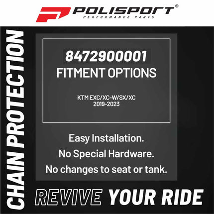 Polisport Motocross (MX) Motorcycle Frame Protector for KTM EXC/XC-W/SX/XC (2019-23) Dirt Bikes- OEM Quality for Superior Fit & Durable Protection, Easy Installation - Black