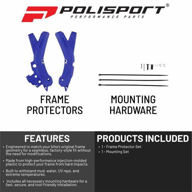 Polisport Motocross (MX) Motorcycle Frame Protector for Sherco SE/SEF (2017-2023) Dirt Bikes- OEM Quality for Superior Fit & Durable Protection, Easy Installation - Blue