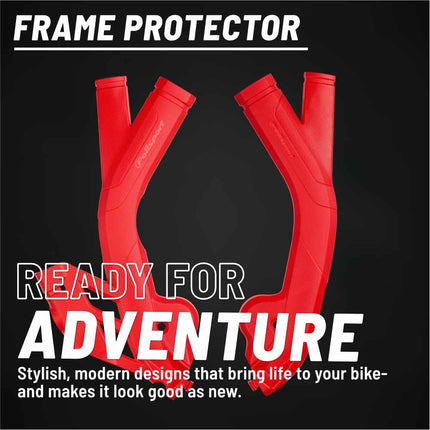 Polisport Motocross (MX) Motorcycle Frame Protector for Beta RR 2T/4T (2020-2024) Dirt Bikes- OEM Quality for Superior Fit & Durable Protection, Easy Installation - Red