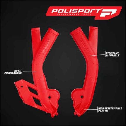 Polisport Motocross (MX) Motorcycle Frame Protector for Beta RR 2T/4T (2020-2024) Dirt Bikes- OEM Quality for Superior Fit & Durable Protection, Easy Installation - Red