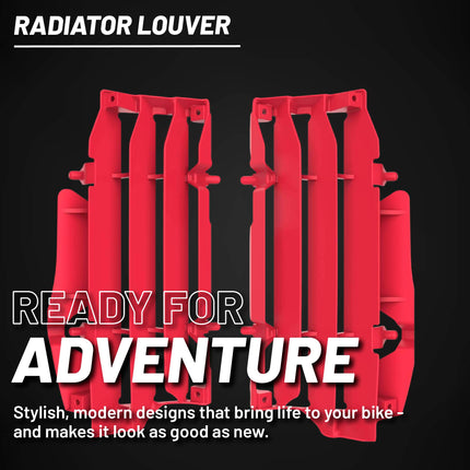 Polisport Radiator Louvers - Red Panels for Beta RR2T 200 (2020-2022)  RR2T 125 (2020-2022) RR4T 480 (2020-2022) RR4T 430 (2020-2022) - OEM Fit, Durable Plastic, Enhanced Airflow, Easy Installation