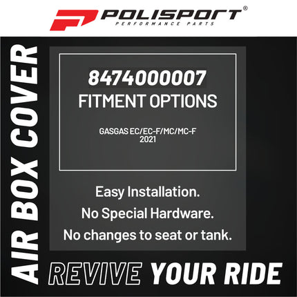 Polisport Nardo Grey Airbox Cover - OEM Replica Side Panels in Durable Gloss Polypropylene for GasGas EC/EC-F/MC/MC-F (2021) - Motocross/Enduro Dirt Bike Parts for Superior Protection and Factory Fit