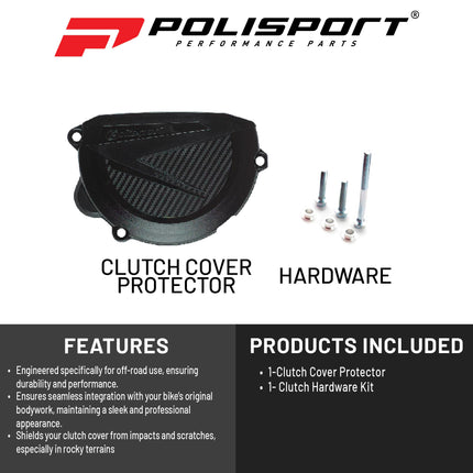 Polisport Clutch Cover Protector Kit (Black) - Compatible with KTM SX/XC 250-350 / EXC/XC-W 250-350 (2008-2012)