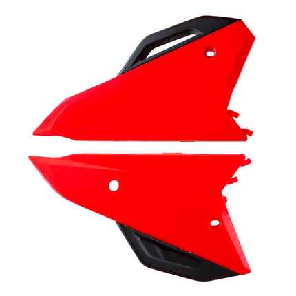 Polisport Motocross (MX) Replica Plastics Side Panels for Honda CRF250R/CRF250RX (2022-24), CRF 450R/RX (2021-24) Dirt Bike - OEM Quality, Durable, Flexible & Perfect Fit - Red/Black