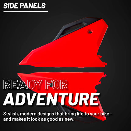 Polisport Motocross (MX) Replica Plastics Side Panels for Honda CRF250R/CRF250RX (2022-24), CRF 450R/RX (2021-24) Dirt Bike - OEM Quality, Durable, Flexible & Perfect Fit - Red/Black