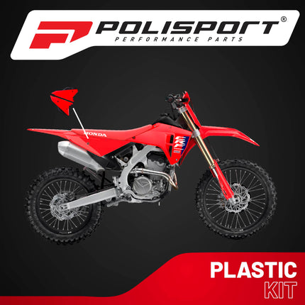 Polisport Motocross (MX) Replica Plastics Side Panels for Honda CRF250R/CRF250RX (2022-24), CRF 450R/RX (2021-24) Dirt Bike - OEM Quality, Durable, Flexible & Perfect Fit - Red/Black