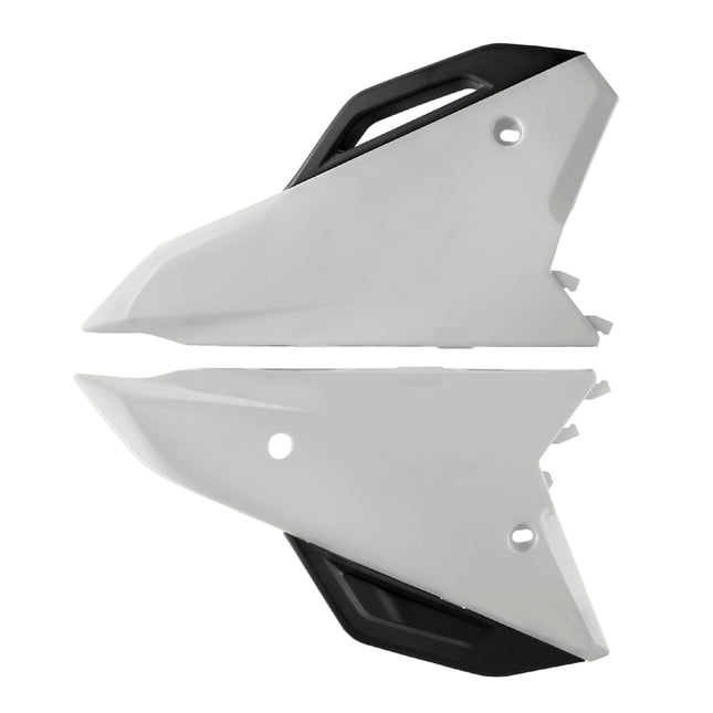 Polisport Motocross (MX) Replica Plastics Side Panels for Honda CRF250R/CRF250RX (2022-24), CRF 450R/RX (2021-24) Dirt Bike - OEM Quality, Durable, Flexible & Perfect Fit - White/Black