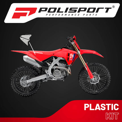 Polisport Motocross (MX) Replica Plastics Side Panels for Honda CRF250R/CRF250RX (2022-24), CRF 450R/RX (2021-24) Dirt Bike - OEM Quality, Durable, Flexible & Perfect Fit - White/Black