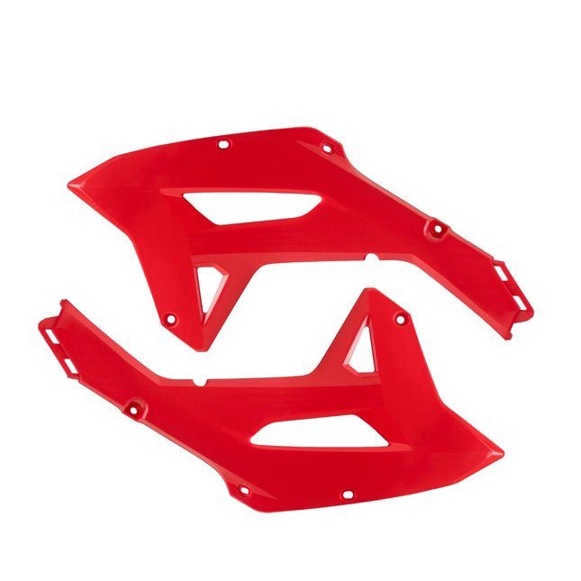 Polisport Radiator Scoops - Red Panels for Honda CRF 250RX (2022-2024)  - OEM Fit, Glossy Finish, Lightweight & Impact-Resistant, Easy Installation