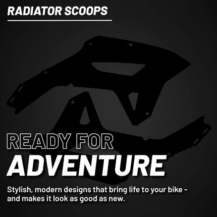 Polisport Radiator Scoops - Black Panels for Honda CRF 250RX (2022-2024)  Honda CRF 450RX (2021-2024) - OEM Fit, Glossy Finish, Lightweight & Impact-Resistant, Easy Installation