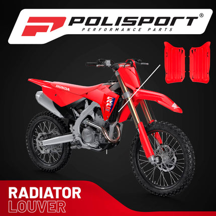 Polisport Radiator Louvers - Red Panels for Honda CRF 250R/250RX (2021-2022) Honda CRF 450R/450RX (2021-2024) - OEM Fit, Durable Plastic, Enhanced Airflow, Easy Installation
