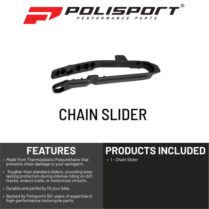 Polisport Motocross Motorcycles (MX) Chain Slider for Polisport Durable TPU Chain Slider for Beta RR 2T/4T (2020-2024) Dirt Bikes, High Abrasion & Impact Resistance - Black