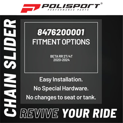 Polisport Motocross Motorcycles (MX) Chain Slider for Polisport Durable TPU Chain Slider for Beta RR 2T/4T (2020-2024) Dirt Bikes, High Abrasion & Impact Resistance - Black