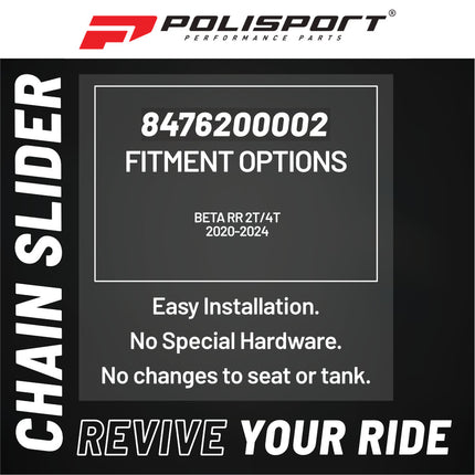 Polisport Motocross Motorcycles (MX) Chain Slider for Polisport Durable TPU Chain Slider for Beta RR 2T/4T (2020-2024) Dirt Bikes - OEM-Style Replacement, High Abrasion & Impact Resistance - Red