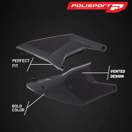 Polisport Motocross (MX) Replica Plastics Side Panels for Husqvarna FC/FE/FX/TC/TE/TX (2023-24) Dirt Bike - OEM Quality, Durable, Flexible & Perfect Fit - Nardo Grey