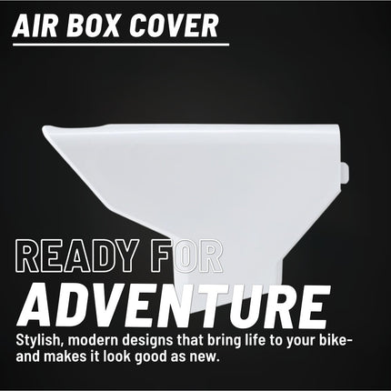 Polisport Air Box Cover-White- for Husqvarna TC/FC (2023-2024), TE/FE (2024) - OEM Fit - Durable Gloss Polypropylene - Injection Molded