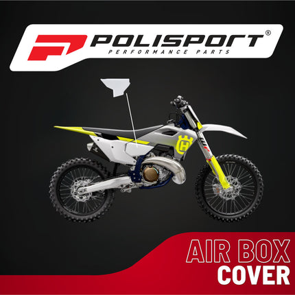 Polisport Air Box Cover-White- for Husqvarna TC/FC (2023-2024), TE/FE (2024) - OEM Fit - Durable Gloss Polypropylene - Injection Molded