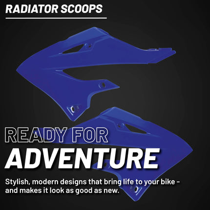 Polisport Radiator Scoops - Blue Panels for Yamaha YZ125X/250X (2024-2026) Yamaha YZ125/250 (2022-2026) - OEM Fit, Glossy Finish, Lightweight & Impact-Resistant, Easy Installation