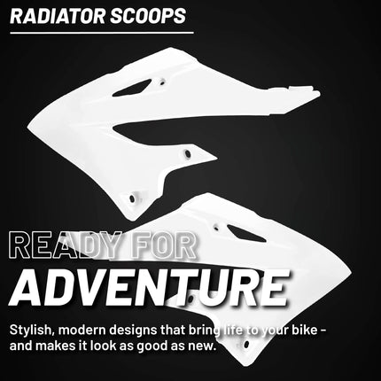 Polisport Radiator Scoops - White Panels for Yamaha YZ125X/250X (2022-2026) - OEM Fit, Glossy Finish, Lightweight & Impact-Resistant, Easy Installation
