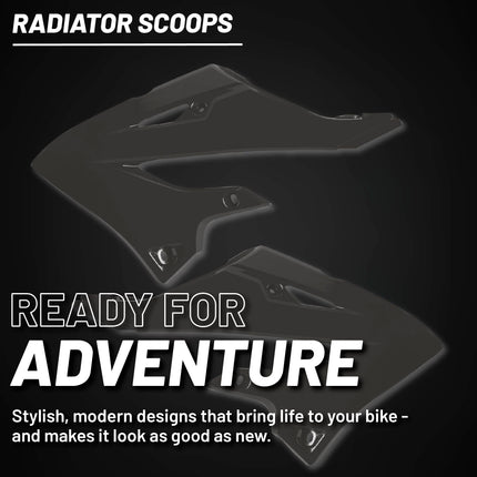 Polisport Radiator Scoops - Black Panels for Yamaha YZ125X/250X (2024-2026) Yamaha YZ125/250 (2022-2026) - OEM Fit, Glossy Finish, Lightweight & Impact-Resistant, Easy Installation