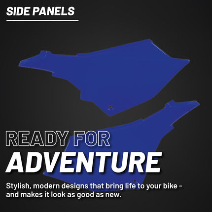 Polisport Motocross (MX) Replica Plastics Side Panels for Yamaha YZ 125/250 (2022-26), 125X/250X (2024-26) Dirt Bike - OEM Quality, Durable, Flexible & Perfect Fit - Blue