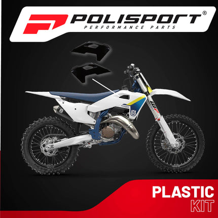 Polisport Radiator Scoops - Black Panels for Husqvarna TE 150 (2024-2026) - OEM Fit, Glossy Finish, Lightweight & Impact-Resistant, Easy Installation