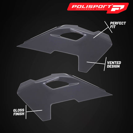Polisport Radiator Scoops - Nardo Grey Panels for Husqvarna FC,FE,FS,FX,TC,TE,TX (2022-2025) - OEM Fit, Glossy Finish, Lightweight & Impact-Resistant, Easy Installation